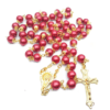 Glass pearl rosary with smooth beads for prayer and devotion