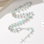 Patterned Bead Rosary with decorative patterned beads for Christian prayer