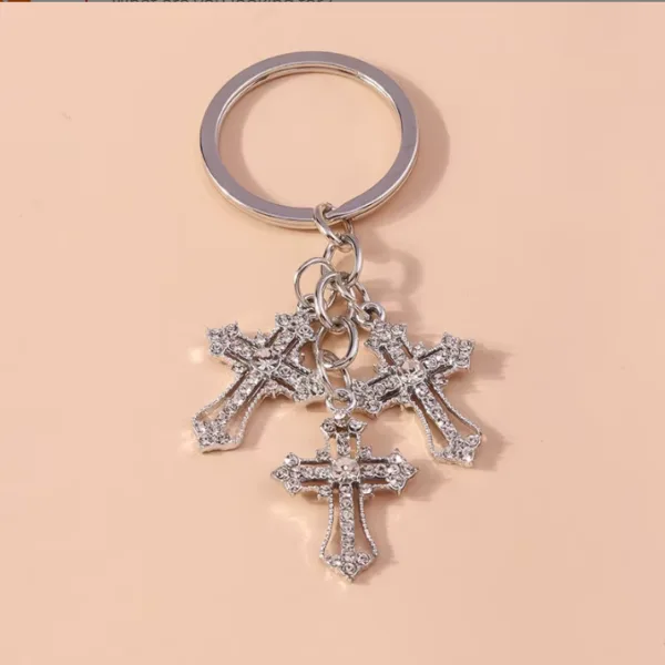 Glitter Cross 3 in 1 Christian keyholder with glitter cross design