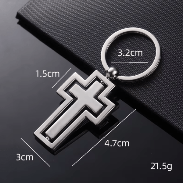 Metal Jesus Cross Christian keyholder with cross design