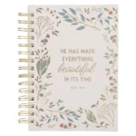 He Has Made Everything Beautiful in Its Time ivory floral hardcover wirebound journal