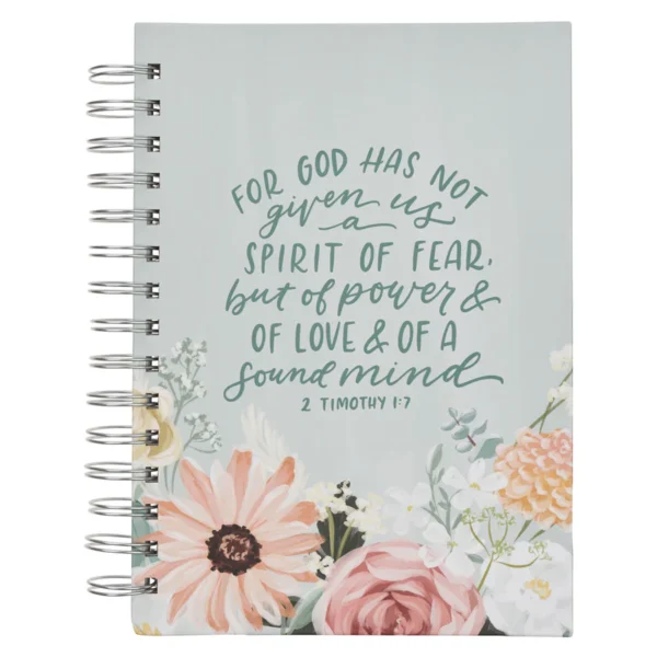 For God Has Not Given Us a Spirit of Fear floral hardcover wirebound journal
